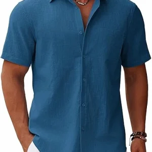 COOFANDY Men's Button Down Short Sleeve Shirt