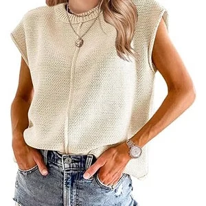 Womens Summer Tops Boho Sweater Trendy Western Casual Cap Sleeve